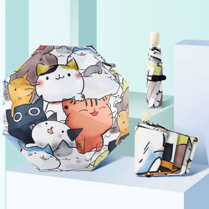 Parapluie Automatique Motif Chat Blanc - Acheter Parapluie