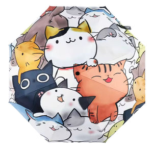 Parapluie Automatique Motif Chat Blanc - Acheter Parapluie