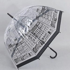 Parapluie Transparent Cloche Motif Paris - Acheter Parapluie