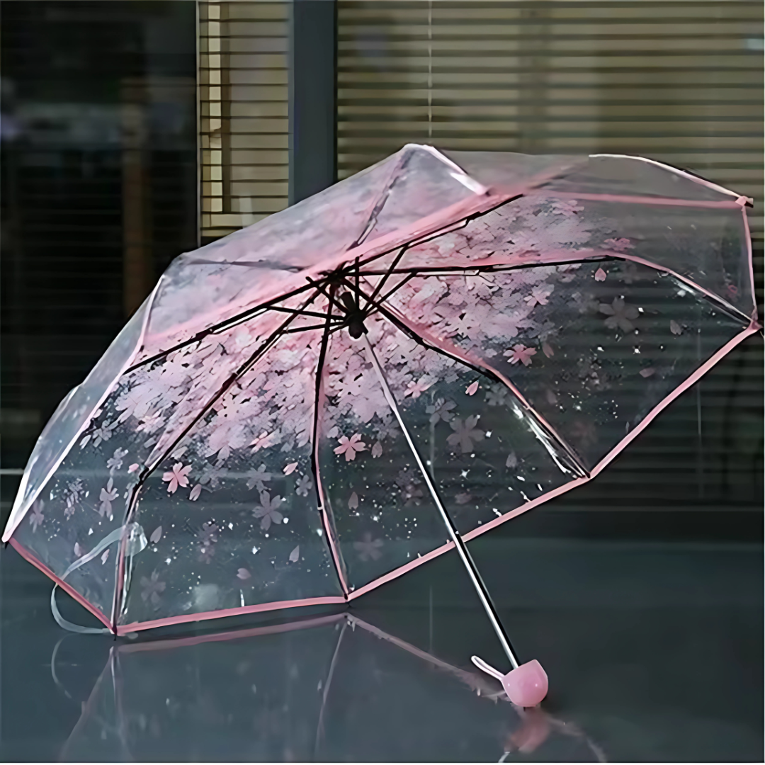 Parapluie Transparent Fleur de Cerisier Rose - Acheter Parapluie