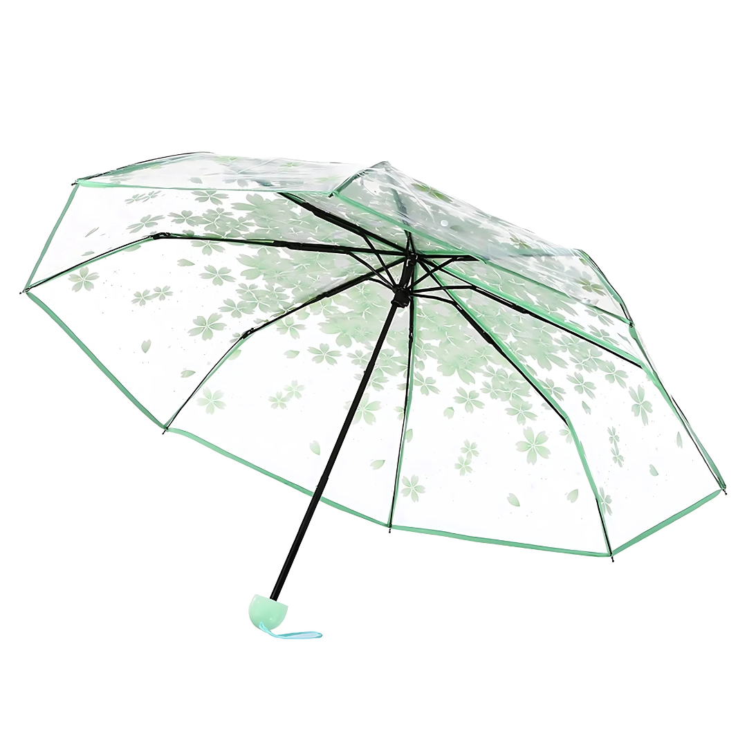 Parapluie Transparent Fleur de Cerisier Vert - Acheter Parapluie