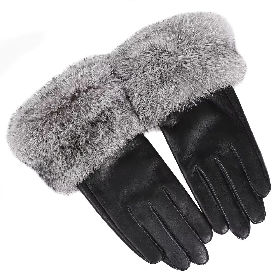 Gants Femme En Cuir Premium Gris - Acheter Parapluie