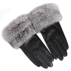Gants Femme En Cuir Premium Gris - Acheter Parapluie