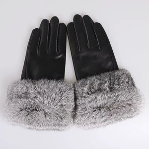 Gants Femme En Cuir Premium Gris - Acheter Parapluie