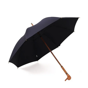 Parapluie  Canne de Marche – Manche en Bois Sculpté Noir - Acheter Parapluie