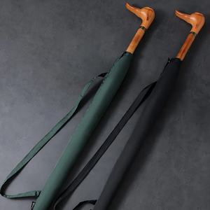 Parapluie  Canne de Marche – Manche en Bois Sculpté Vert - Acheter Parapluie