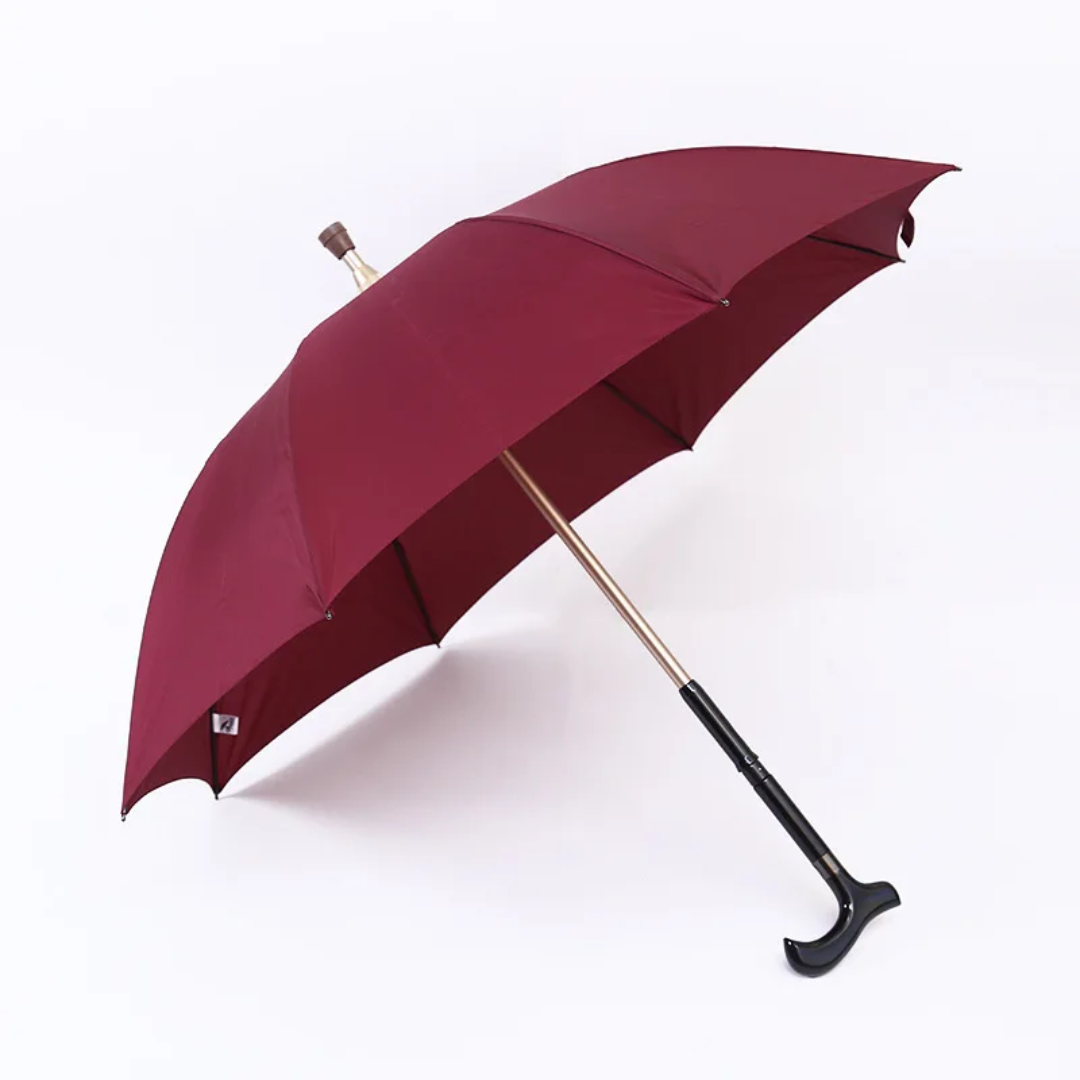 Parapluie Canne de Marche Robustesse Vin Rouge - Acheter Parapluie