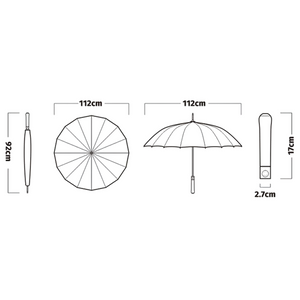 Parapluie Élégant Manche en Bois Noir - Acheter Parapluie