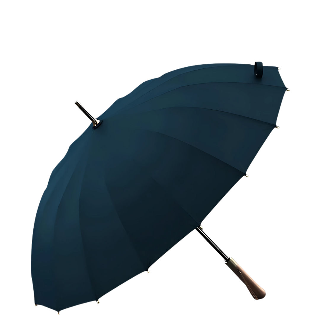 Parapluie Élégant Manche en Bois Marine - Acheter Parapluie