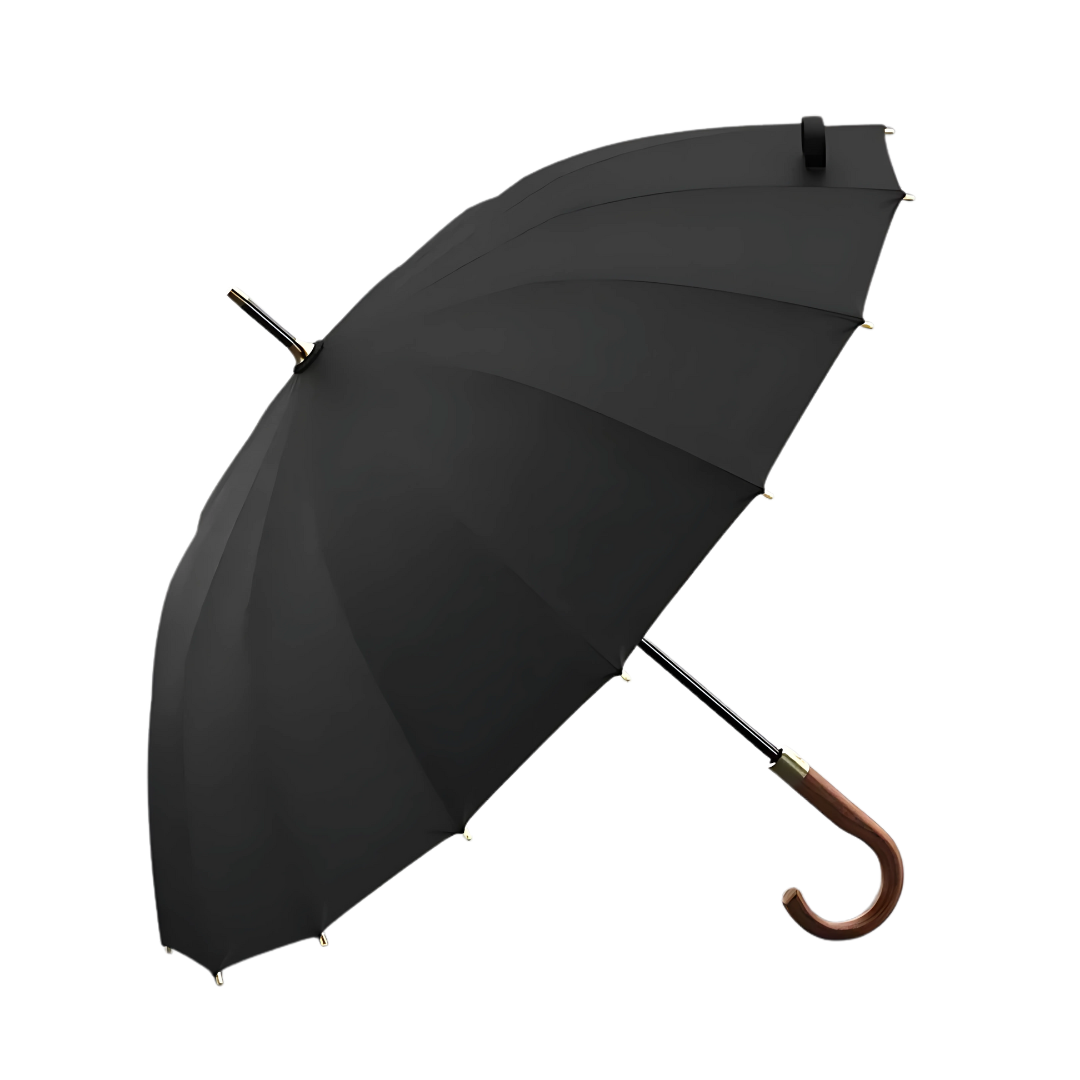 Parapluie Élégant Manche en Bois Canne Noir - Acheter Parapluie