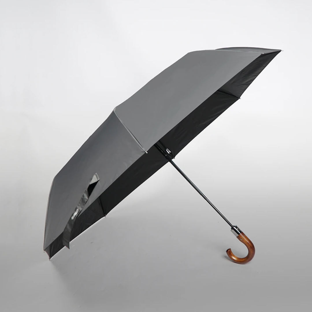 Parapluie Élégant Pliant Luxe Gris - Acheter Parapluie