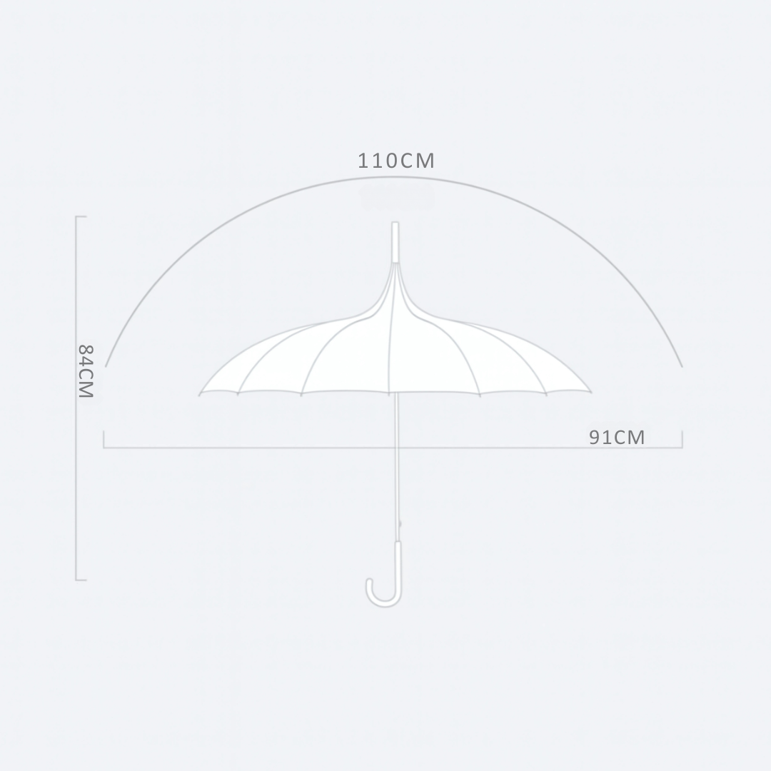 Parapluie Pagode Rétro Vintage Blanc et Rouge - Acheter Parapluie