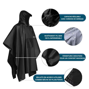 Ponchon Homme Imperméable Noir - Acheter Parapluie